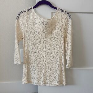 LOFT Cream Lace Blouse